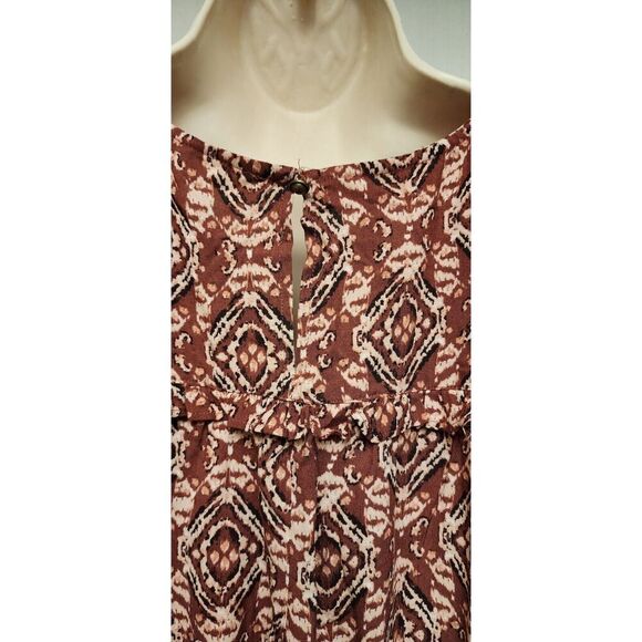 Maurices Women’s Boho Round Neck Layered Red/Cream Mini Dress Size Medium - Picture 6 of 7